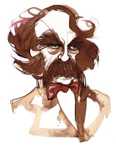 Nathaniel Hawthorne (Amerikaanse schrijver, 1804-64); karikatuur door Neale Osborne